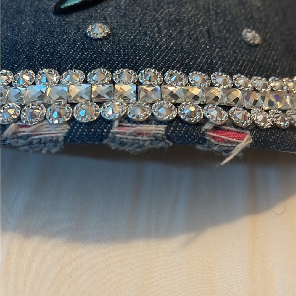 Floral distress bling cap